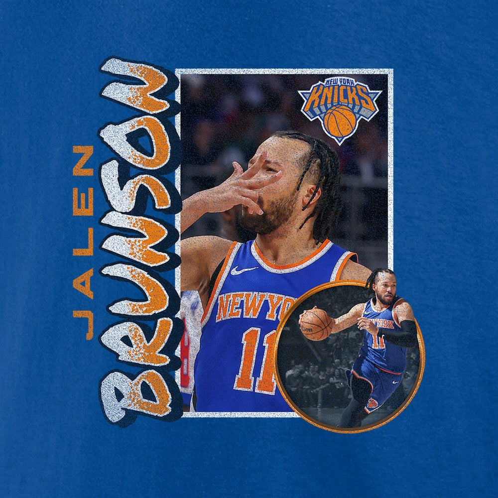 NBA - Jalen Brunson New York Knicks '90s Player Graphic T-Shirt - Blue