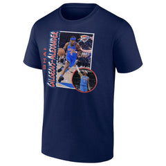 NBA - Shai Gilgeous-Alexander Oklahoma City Thunder '90s Player Graphic T-Shirt - Navy
