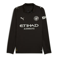 Puma Manchester City 2025/26 Away Replica Long Sleeve Custom Jerseys - Black