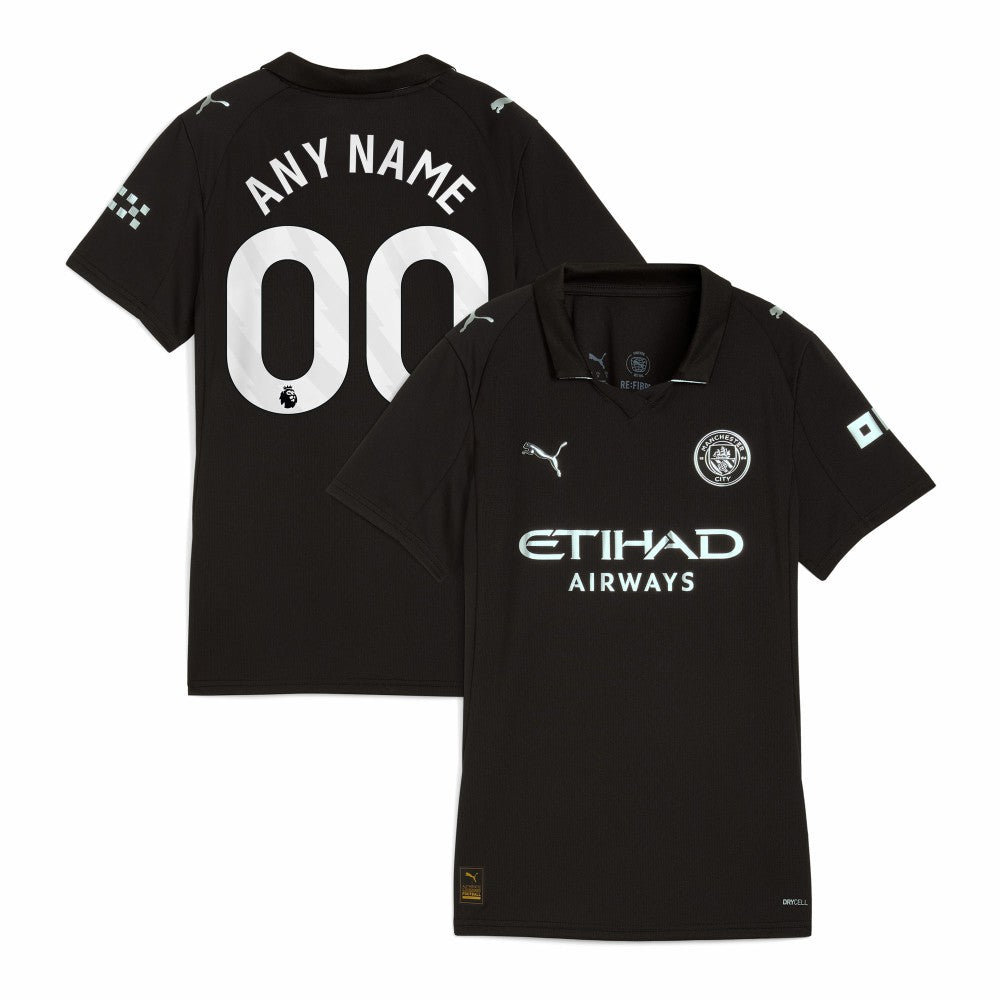Puma Manchester City Women's 2025/26 Away Replica Custom Jerseys - Black