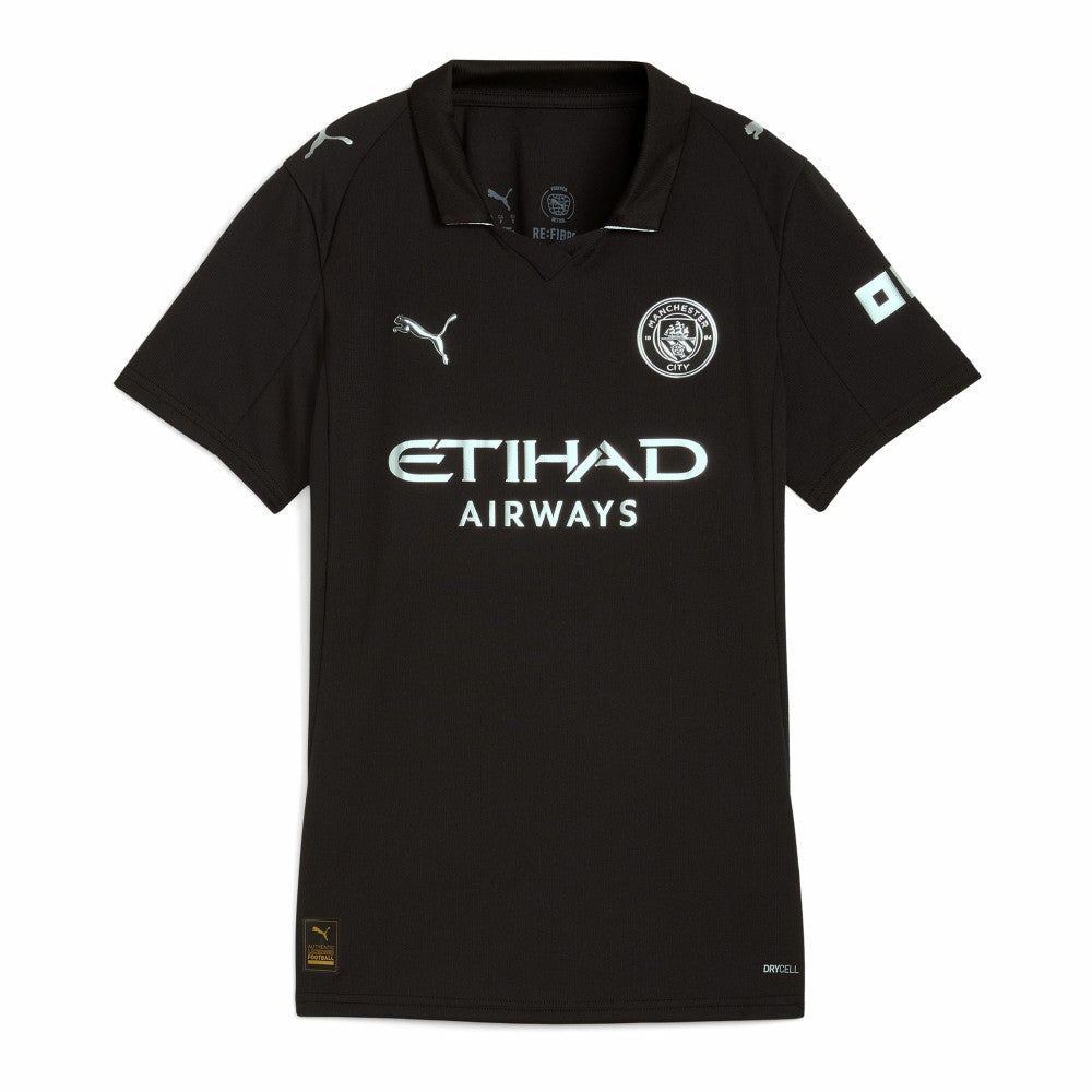 Puma Manchester City Women's 2025/26 Away Replica Custom Jerseys - Black