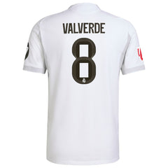 Adidas Federico Valverde Real Madrid 2025/26 Home Jerseys - White