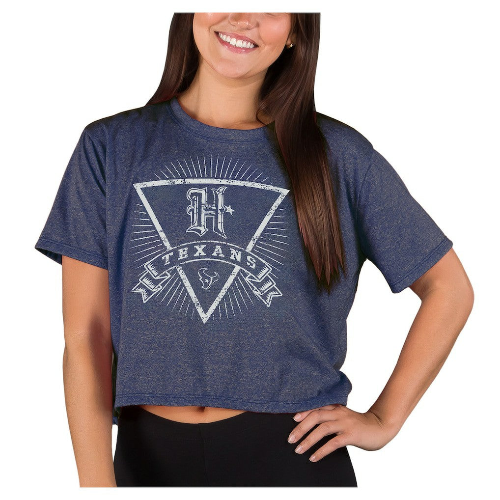 Houston Texans Concepts Sport Women's Quest Knit Crop Top Navy - NFL