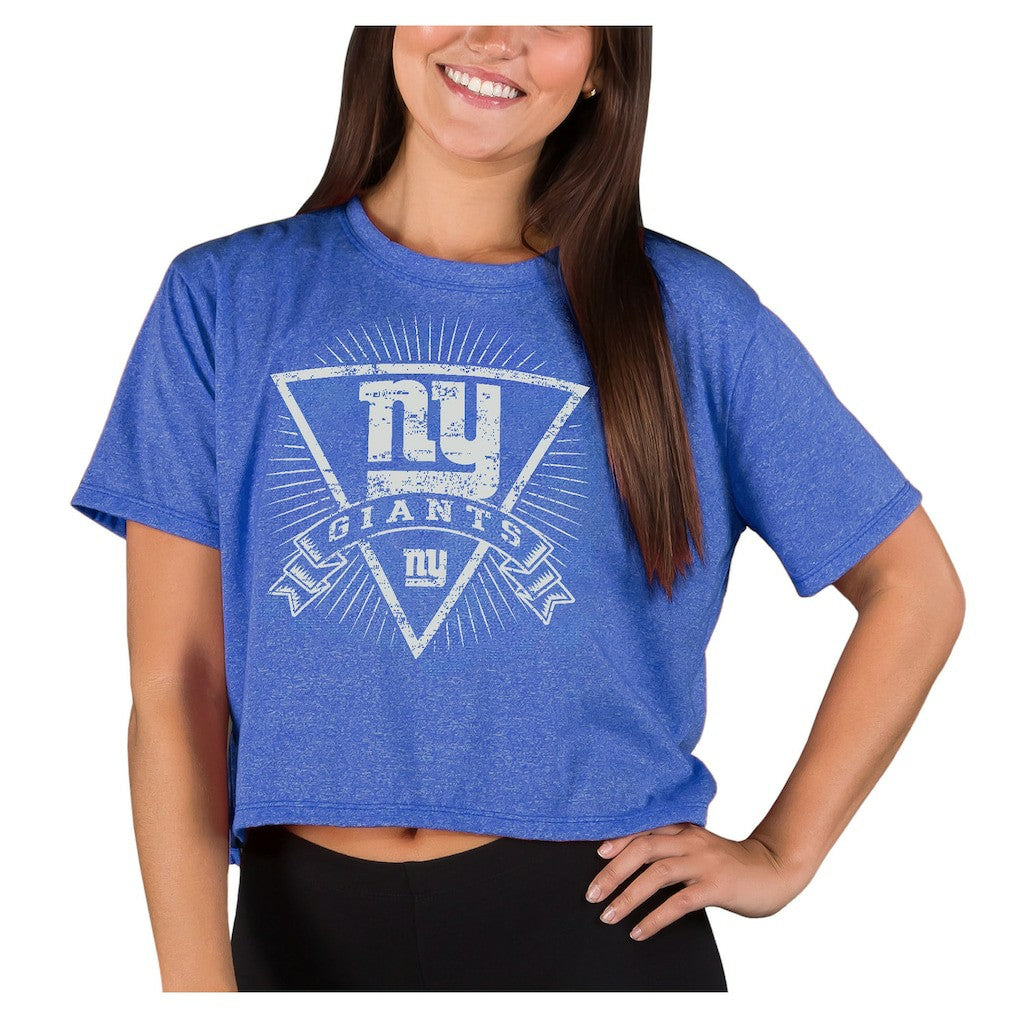 New York Giants Concepts Sport Women's Quest Knit Crop Top Royal - NFL