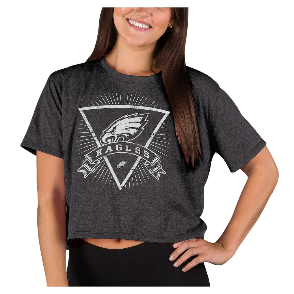 Philadelphia Eagles Concepts Sport Women's Quest Knit Crop Top Charcoal - NFL