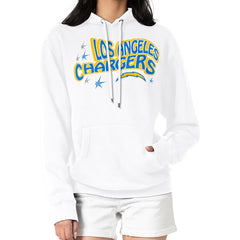 Los Angeles Chargers Starter Women's Fireworks Fleece Pullover Hoodie White - NFL