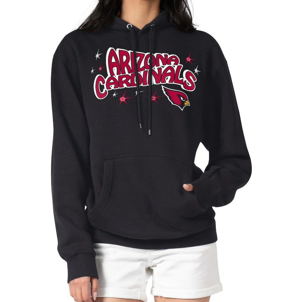 Arizona Cardinals Starter Women's Fireworks Fleece Pullover Hoodie Black - NFL