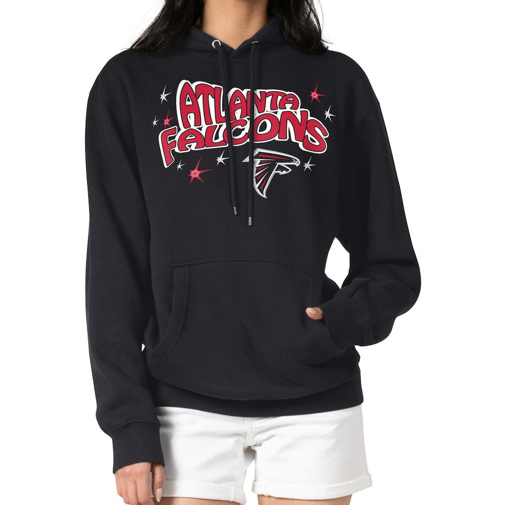 Atlanta Falcons Starter Women's Fireworks Fleece Pullover Hoodie Black - NFL