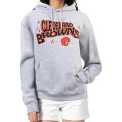 Cleveland Browns Starter Women's Fireworks Fleece Pullover Hoodie Gray - NFL