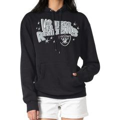Las Vegas Raiders Starter Women's Fireworks Fleece Pullover Hoodie Black - NFL
