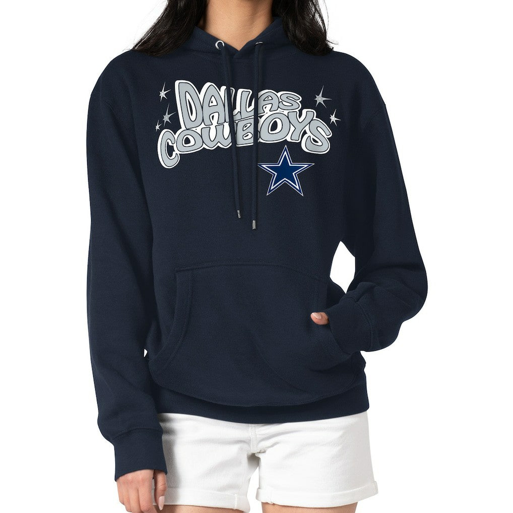 Dallas Cowboys Starter Women's Fireworks Fleece Pullover Hoodie Navy - NFL