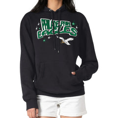 Philadelphia Eagles Starter Women's Fireworks Fleece Pullover Hoodie Black - NFL