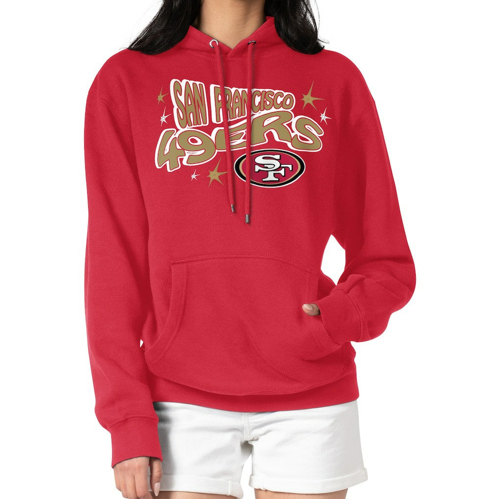 San Francisco 49ers Starter Women's Fireworks Fleece Pullover Hoodie Scarlet - NFL