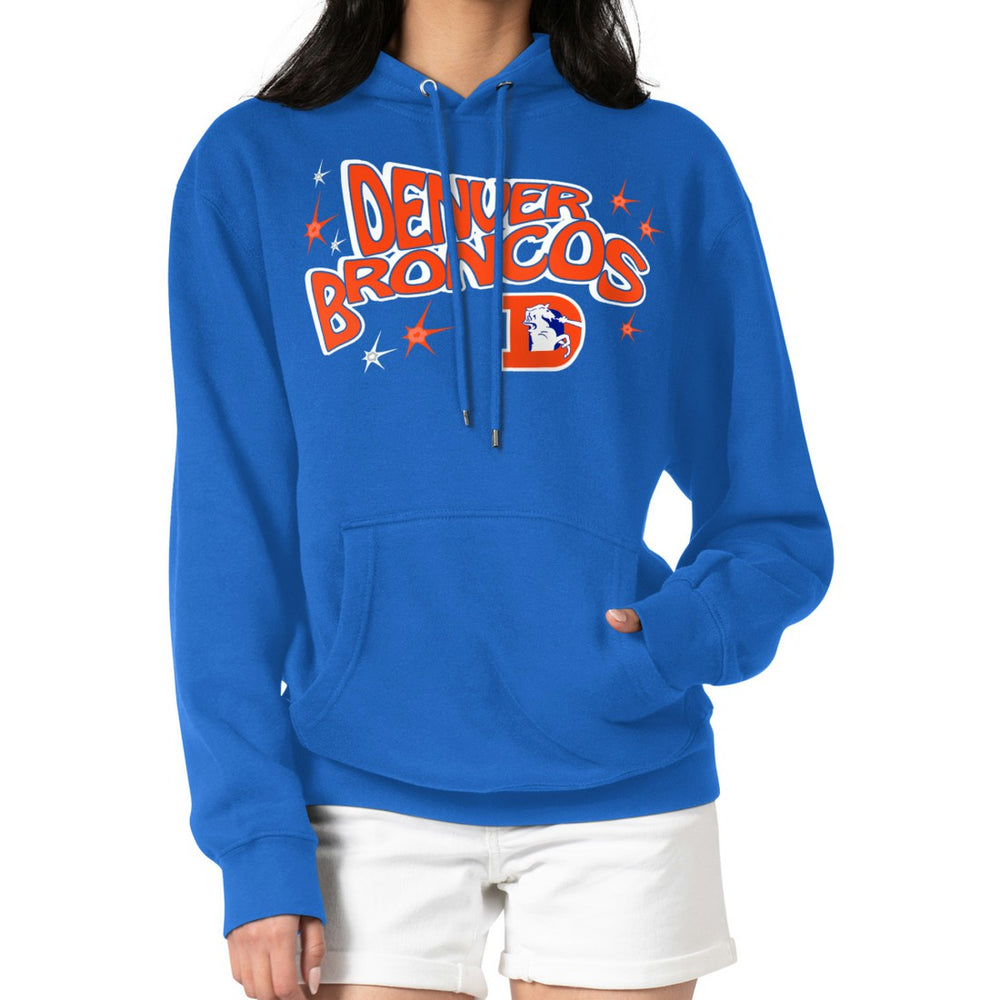 Denver Broncos Starter Women's Fireworks Fleece Pullover Hoodie Royal - NFL