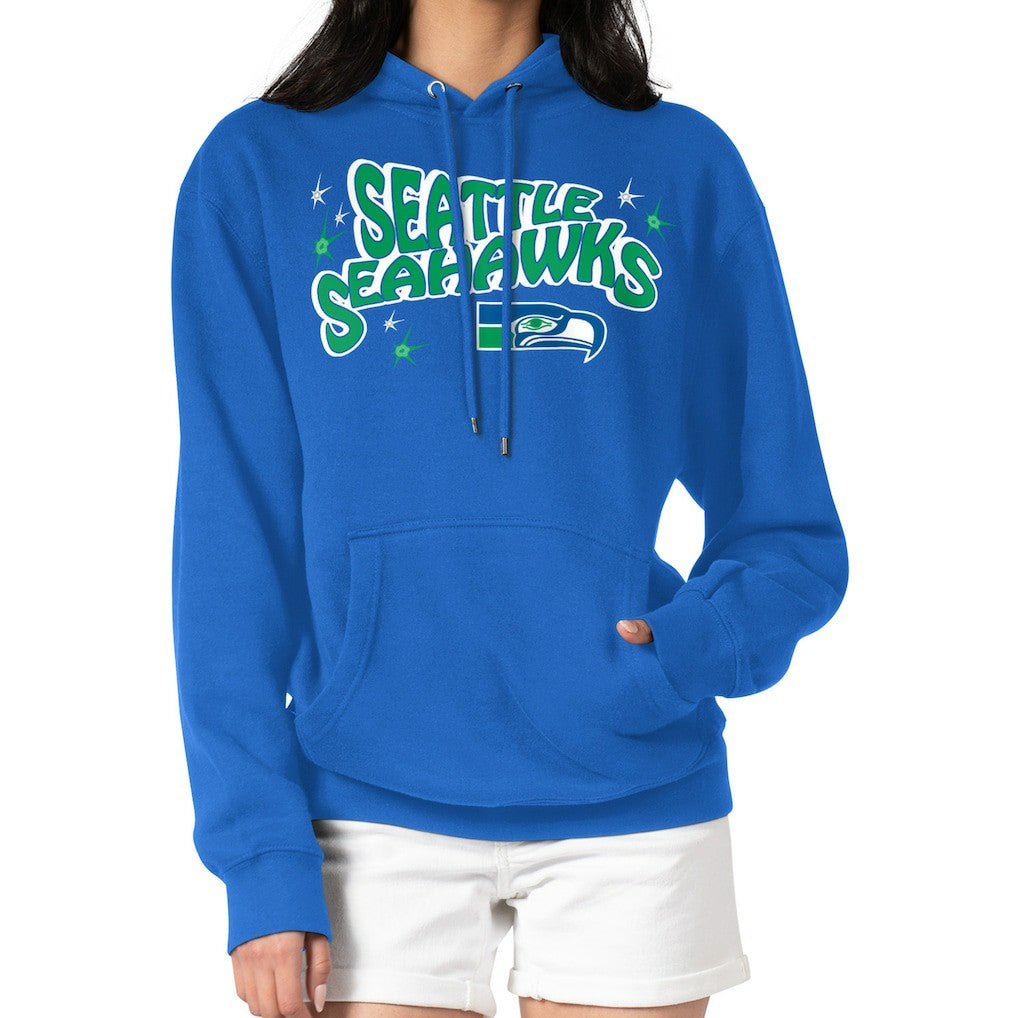 Seattle Seahawks Starter Women's Fireworks Fleece Pullover Hoodie Royal - NFL