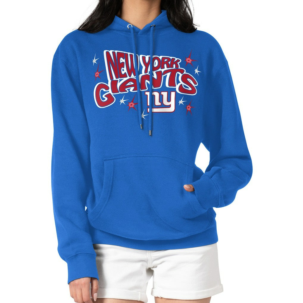 New York Giants Starter Women's Fireworks Fleece Pullover Hoodie Royal - NFL