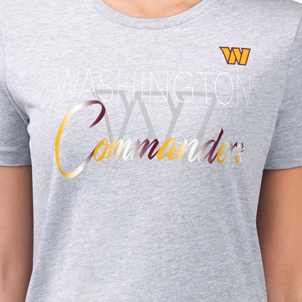 Washington Commanders G-III 4Her by Carl Banks Women's Super-Slim Fit Lightweight Shadow Logo T-Shirt Gray - NFL