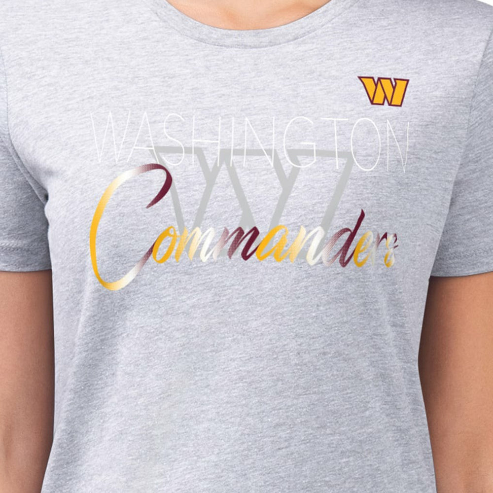 Washington Commanders G-III 4Her by Carl Banks Women's Super-Slim Fit Lightweight Shadow Logo T-Shirt Gray - NFL