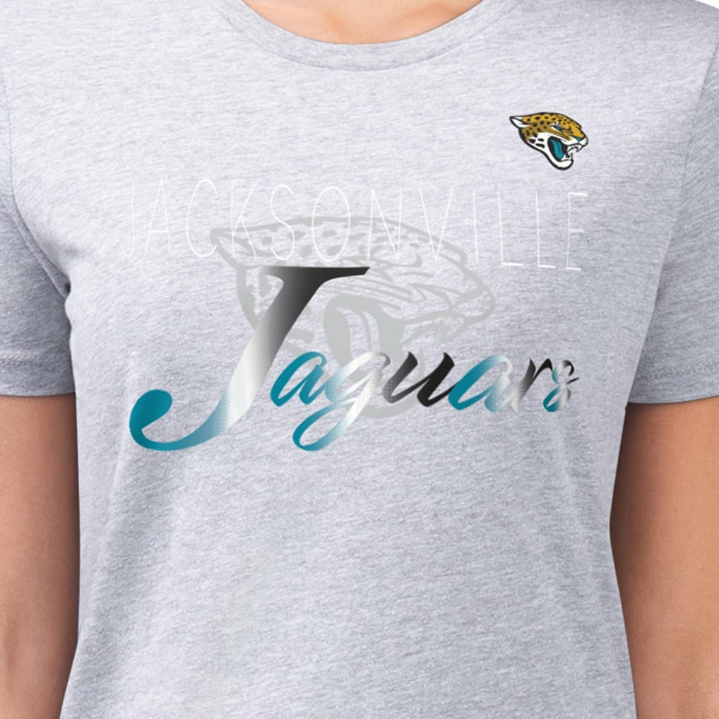 Jacksonville Jaguars G-III 4Her by Carl Banks Women's Super-Slim Fit Lightweight Shadow Logo T-Shirt Gray - NFL