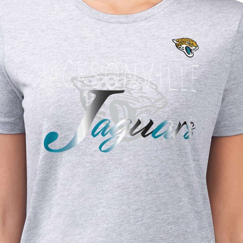 Jacksonville Jaguars G-III 4Her by Carl Banks Women's Super-Slim Fit Lightweight Shadow Logo T-Shirt Gray - NFL