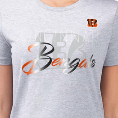 Cincinnati Bengals G-III 4Her by Carl Banks Women's Super-Slim Fit Lightweight Shadow Logo T-Shirt Gray - NFL