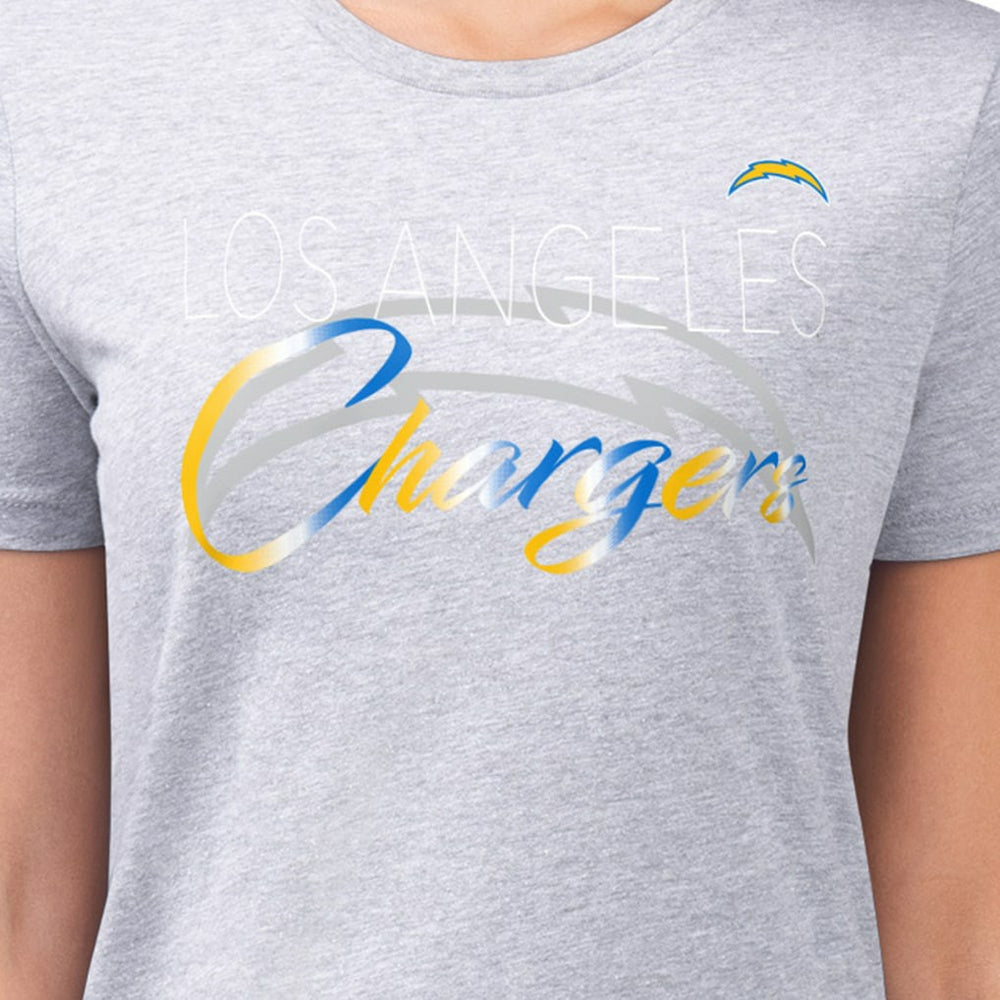 Los Angeles Chargers G-III 4Her by Carl Banks Women's Super-Slim Fit Lightweight Shadow Logo T-Shirt Gray - NFL