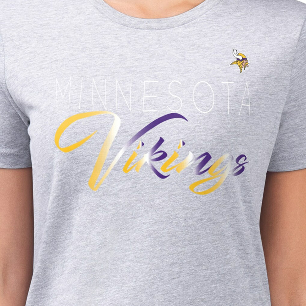 Minnesota Vikings G-III 4Her by Carl Banks Women's Super-Slim Fit Lightweight Shadow Logo T-Shirt Gray - NFL