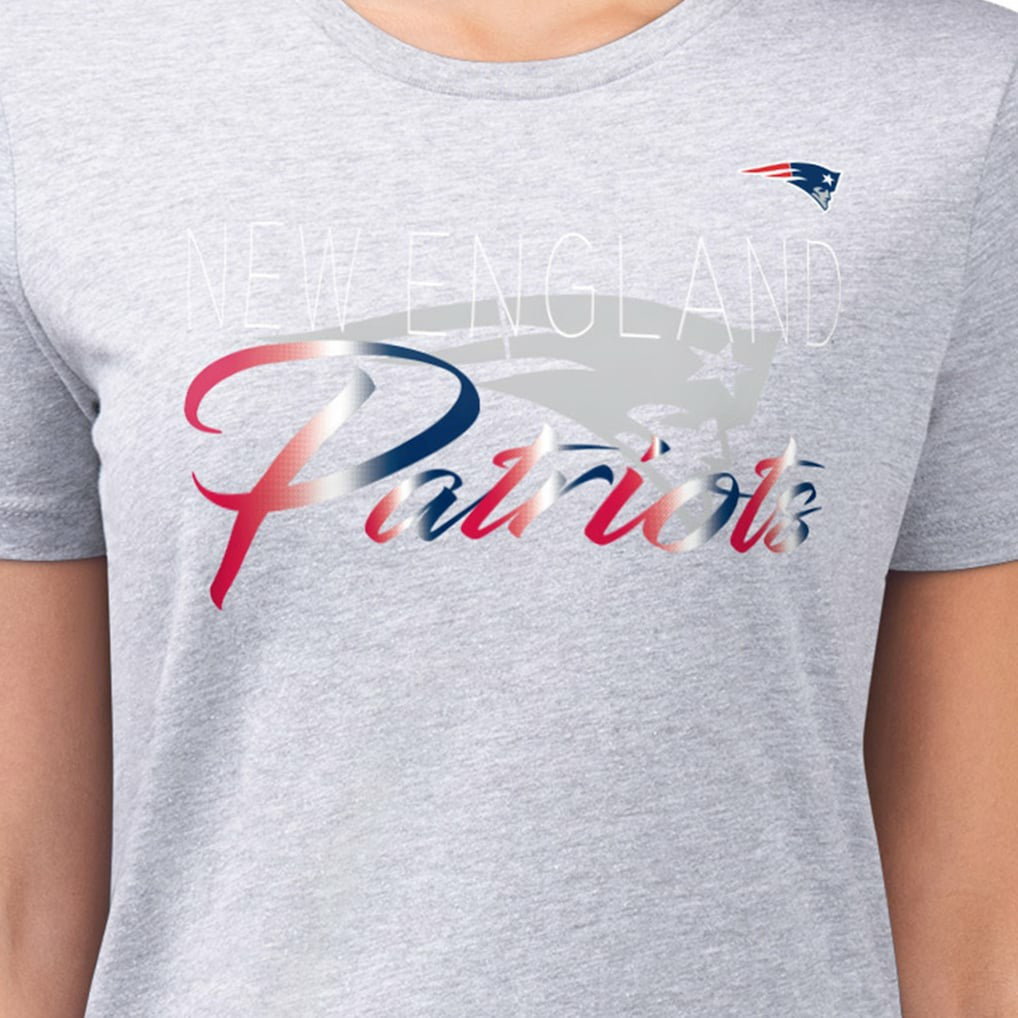New England Patriots G-III 4Her by Carl Banks Women's Super-Slim Fit Lightweight Shadow Logo T-Shirt Gray - NFL