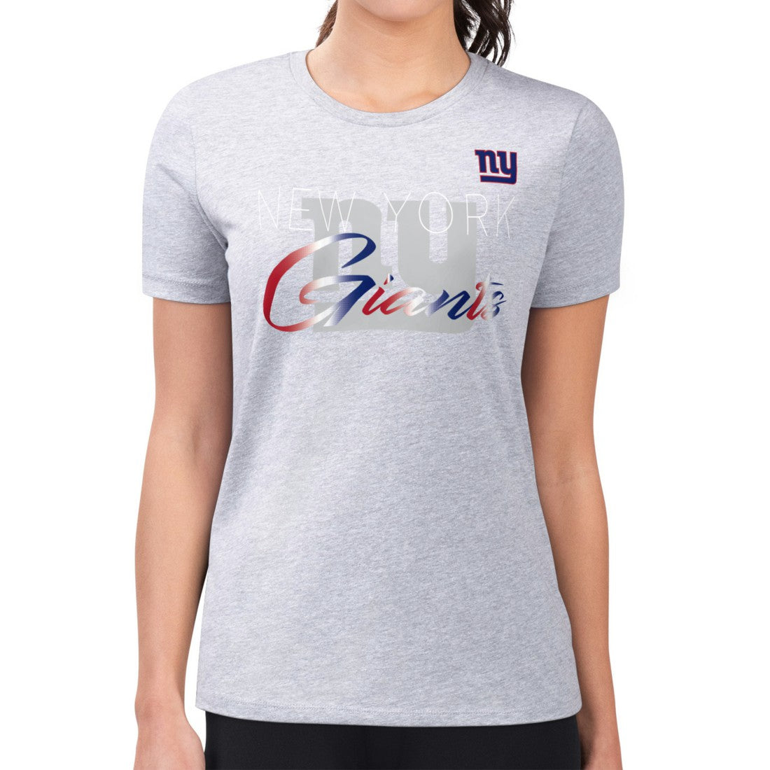 New York Giants G-III 4Her by Carl Banks Women's Super-Slim Fit Lightweight Shadow Logo T-Shirt Gray - NFL
