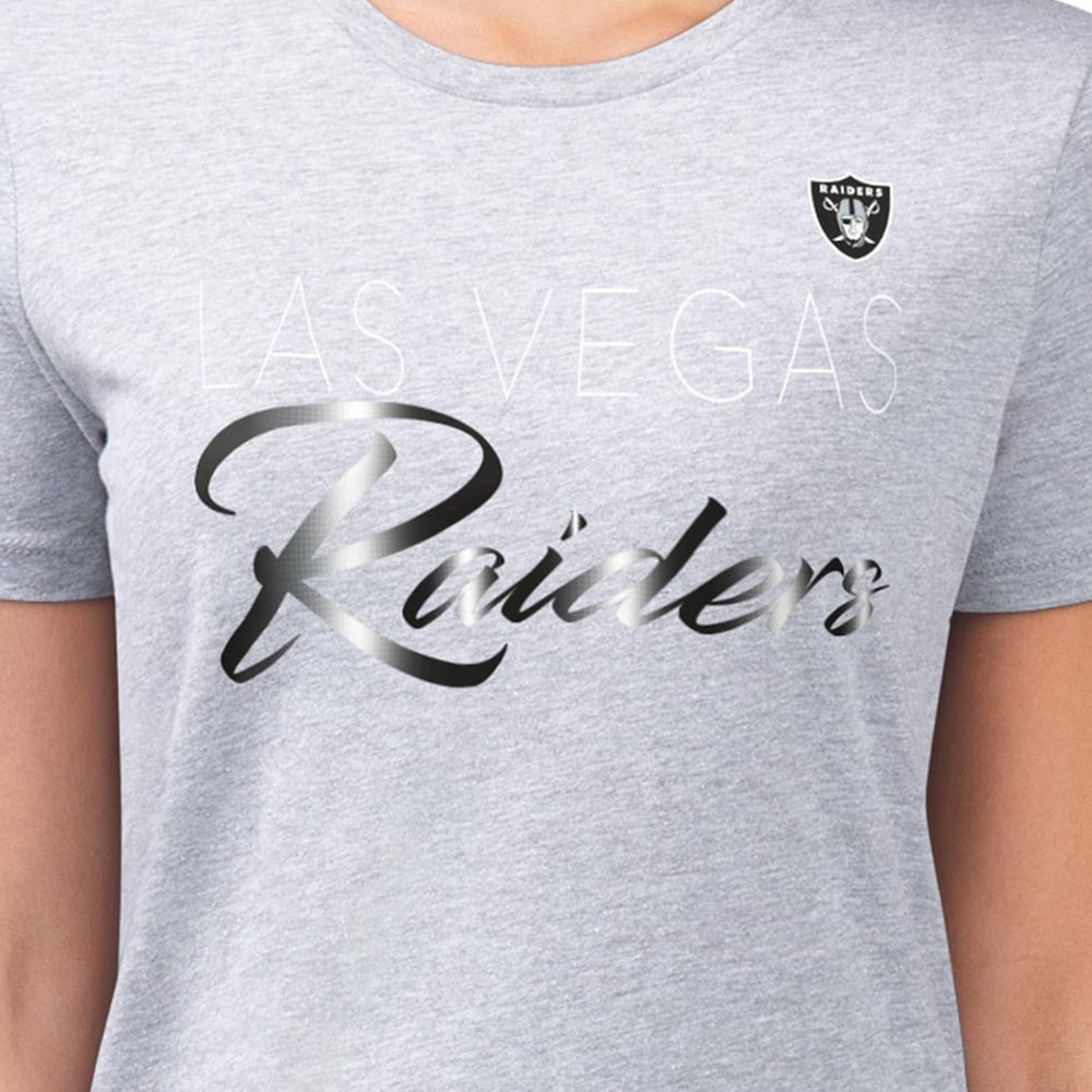 Las Vegas Raiders G-III 4Her by Carl Banks Women's Super-Slim Fit Lightweight Shadow Logo T-Shirt Gray - NFL