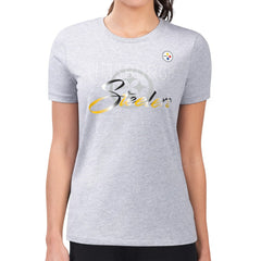 Pittsburgh Steelers G-III 4Her by Carl Banks Women's Super-Slim Fit Lightweight Shadow Logo T-Shirt Gray - NFL