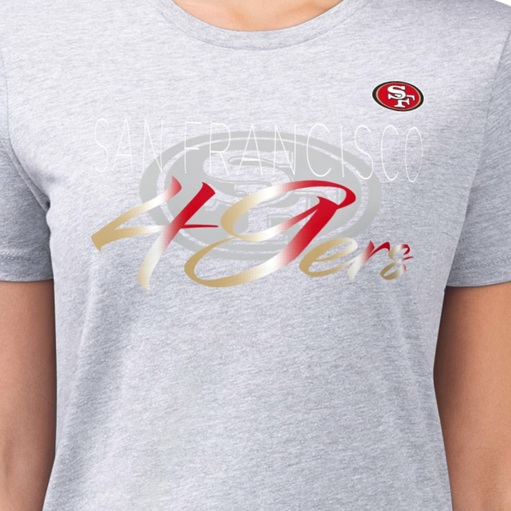 San Francisco 49ers G-III 4Her by Carl Banks Women's Super-Slim Fit Lightweight Shadow Logo T-Shirt Gray - NFL