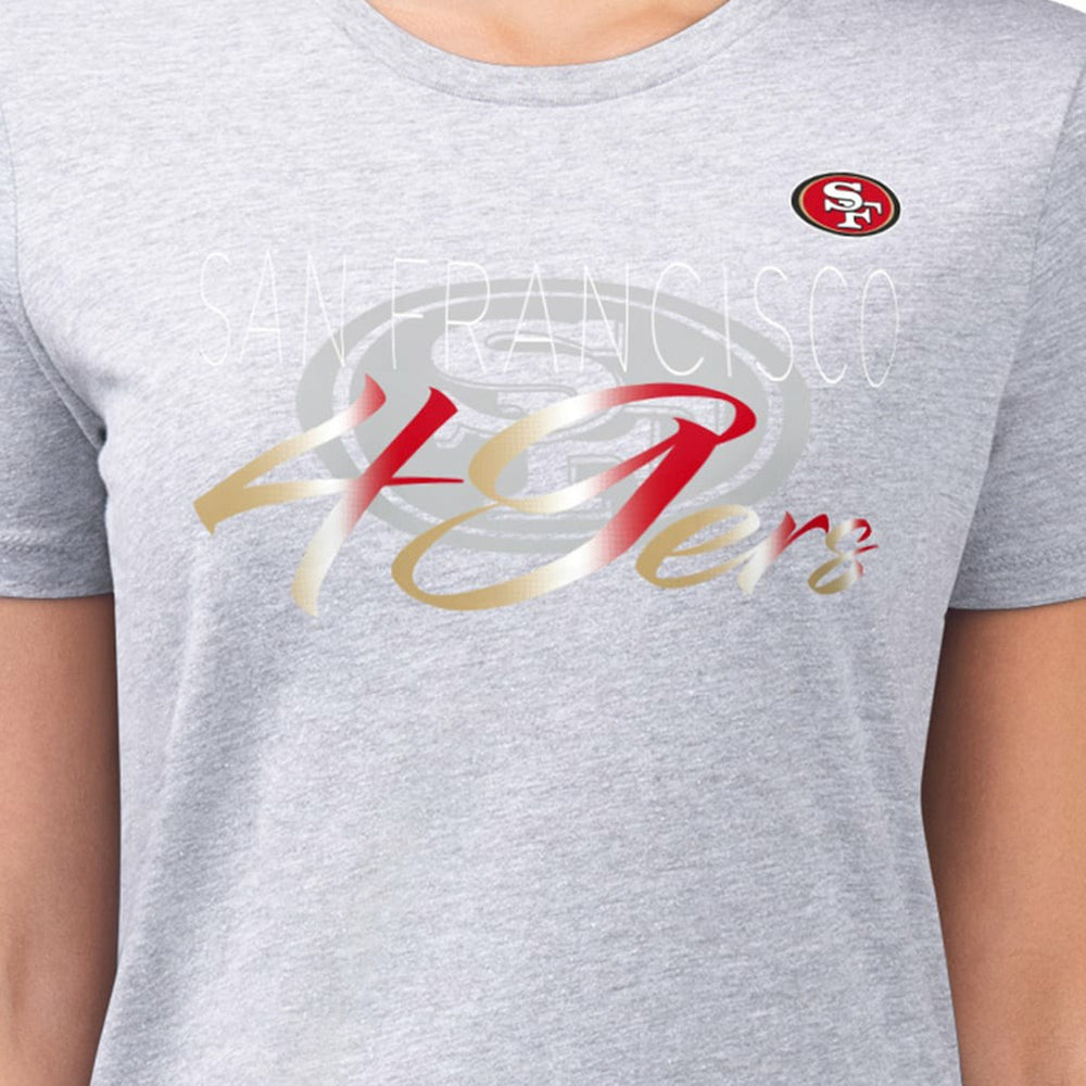 San Francisco 49ers G-III 4Her by Carl Banks Women's Super-Slim Fit Lightweight Shadow Logo T-Shirt Gray - NFL