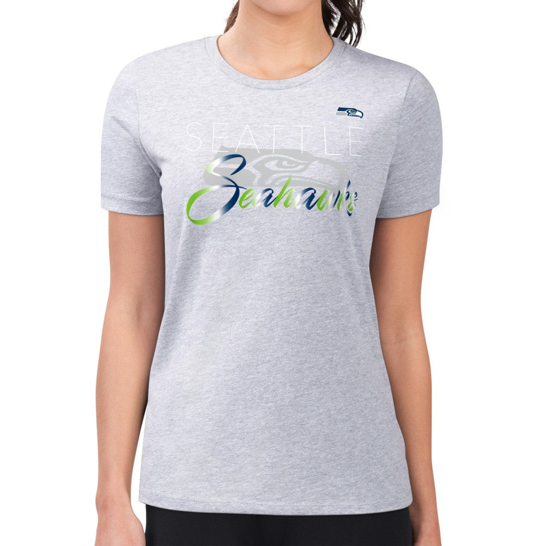 Seattle Seahawks G-III 4Her by Carl Banks Women's Super-Slim Fit Lightweight Shadow Logo T-Shirt Gray - NFL