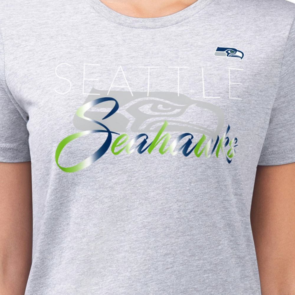 Seattle Seahawks G-III 4Her by Carl Banks Women's Super-Slim Fit Lightweight Shadow Logo T-Shirt Gray - NFL