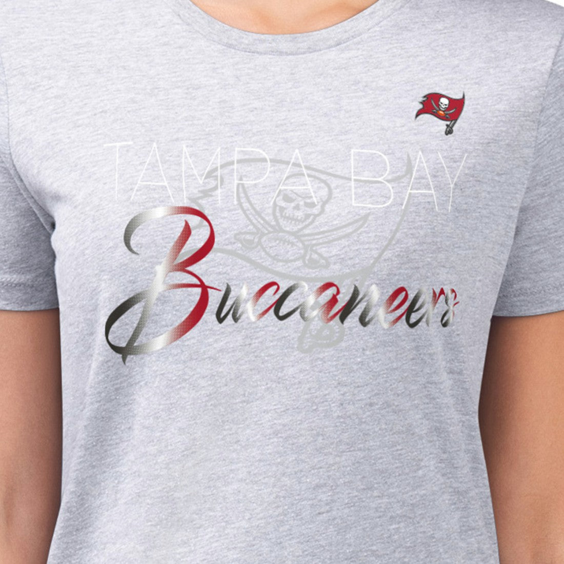 Tampa Bay Buccaneers G-III 4Her by Carl Banks Women's Super-Slim Fit Lightweight Shadow Logo T-Shirt Gray - NFL