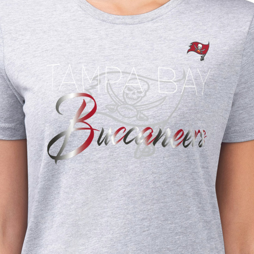 Tampa Bay Buccaneers G-III 4Her by Carl Banks Women's Super-Slim Fit Lightweight Shadow Logo T-Shirt Gray - NFL