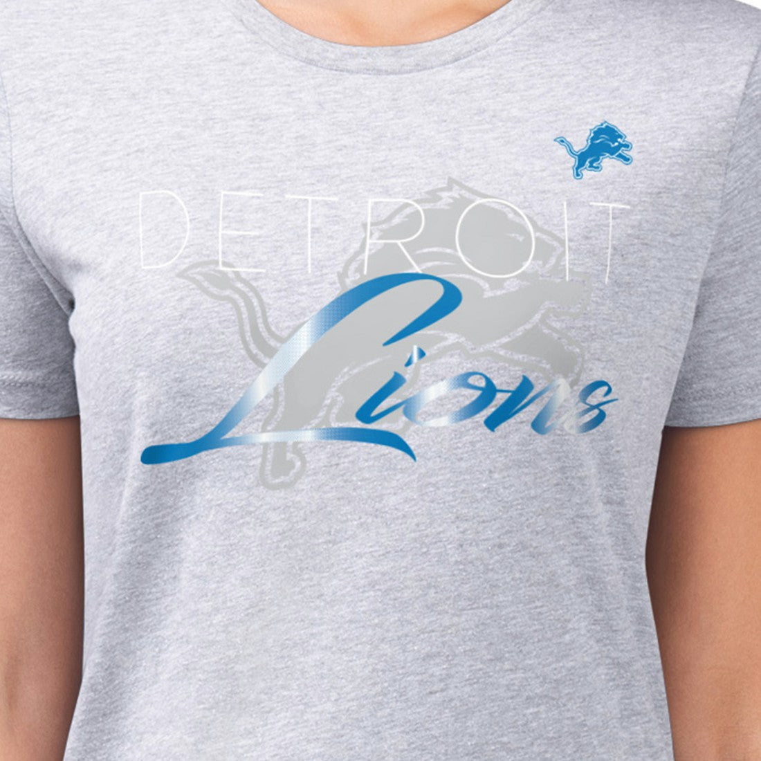 Detroit Lions G-III 4Her by Carl Banks Women's Super-Slim Fit Lightweight Shadow Logo T-Shirt Gray - NFL