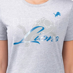 Detroit Lions G-III 4Her by Carl Banks Women's Super-Slim Fit Lightweight Shadow Logo T-Shirt Gray - NFL