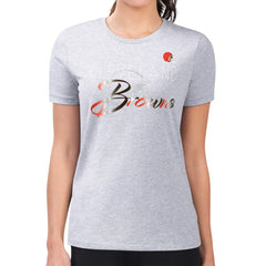 Cleveland Browns G-III 4Her by Carl Banks Women's Super-Slim Fit Lightweight Shadow Logo T-Shirt Gray - NFL
