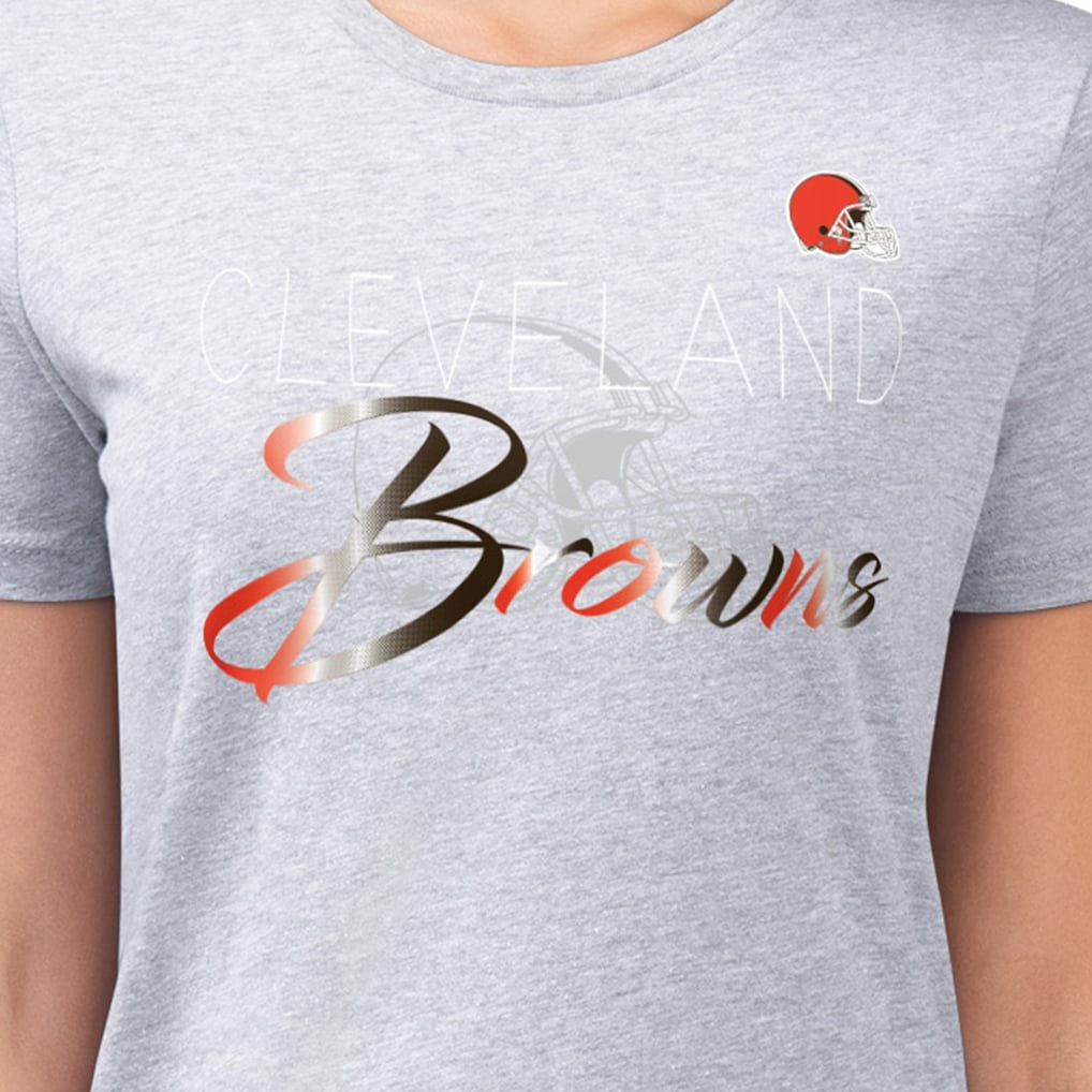 Cleveland Browns G-III 4Her by Carl Banks Women's Super-Slim Fit Lightweight Shadow Logo T-Shirt Gray - NFL