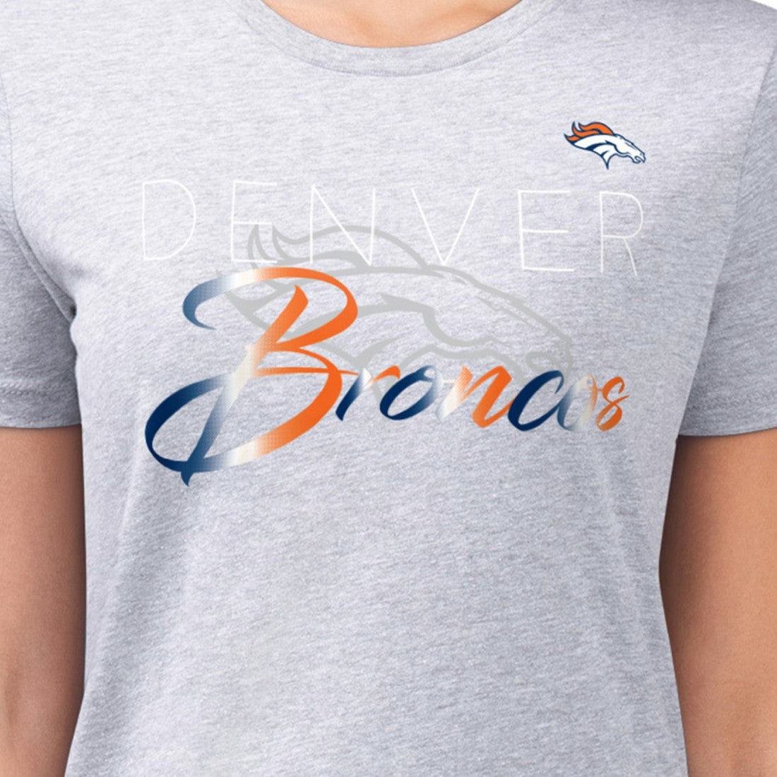 Denver Broncos G-III 4Her by Carl Banks Women's Super-Slim Fit Lightweight Shadow Logo T-Shirt Gray - NFL