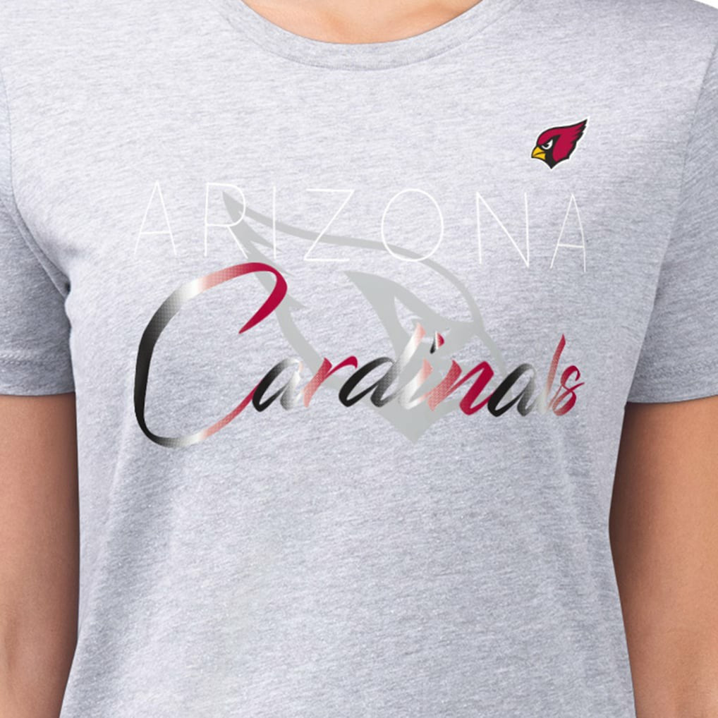 Arizona Cardinals G-III 4Her by Carl Banks Women's Super-Slim Fit Lightweight Shadow Logo T-Shirt Gray - NFL