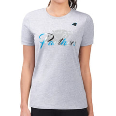 Carolina Panthers G-III 4Her by Carl Banks Women's Super-Slim Fit Lightweight Shadow Logo T-Shirt Gray - NFL