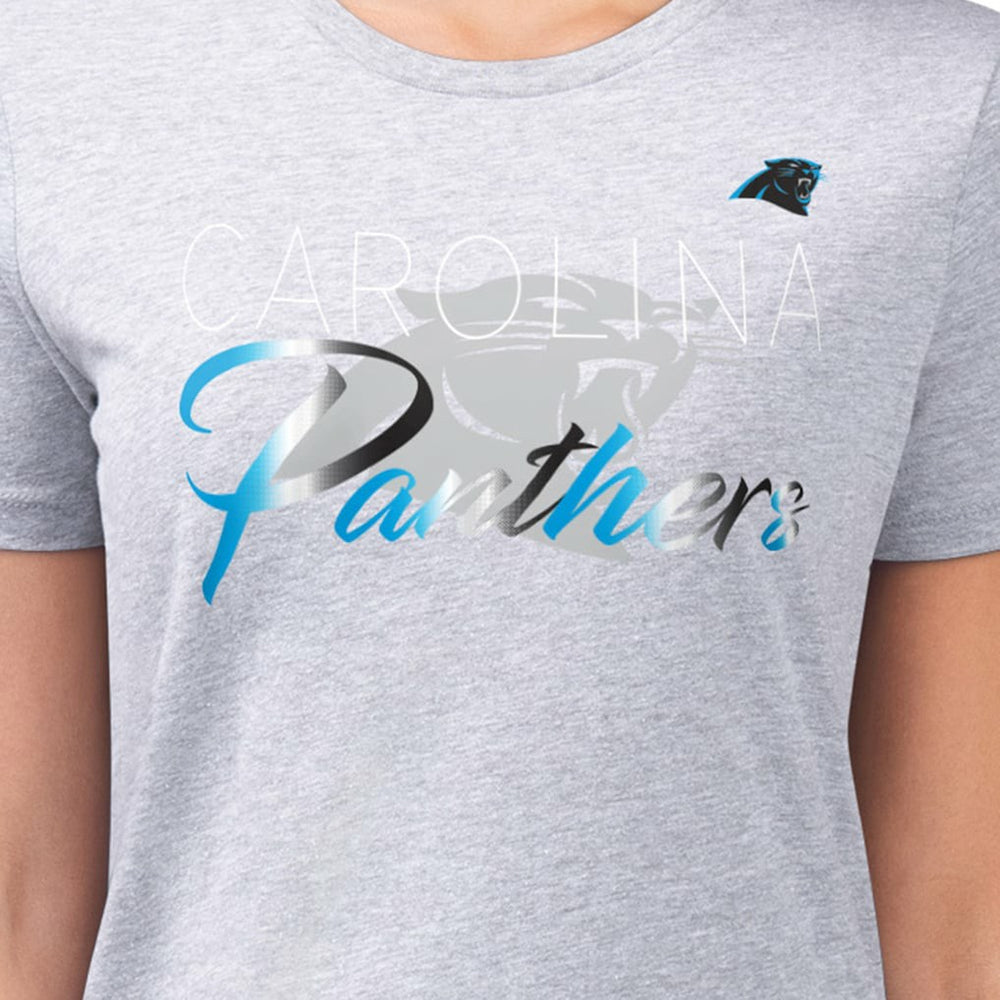 Carolina Panthers G-III 4Her by Carl Banks Women's Super-Slim Fit Lightweight Shadow Logo T-Shirt Gray - NFL