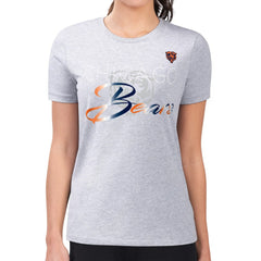 Chicago Bears G-III 4Her by Carl Banks Women's Super-Slim Fit Lightweight Shadow Logo T-Shirt Gray - NFL