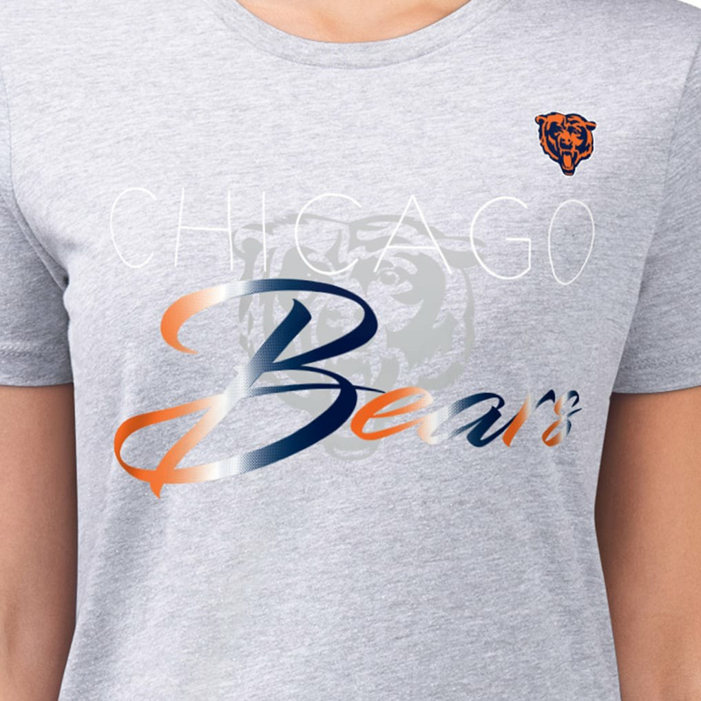 Chicago Bears G-III 4Her by Carl Banks Women's Super-Slim Fit Lightweight Shadow Logo T-Shirt Gray - NFL