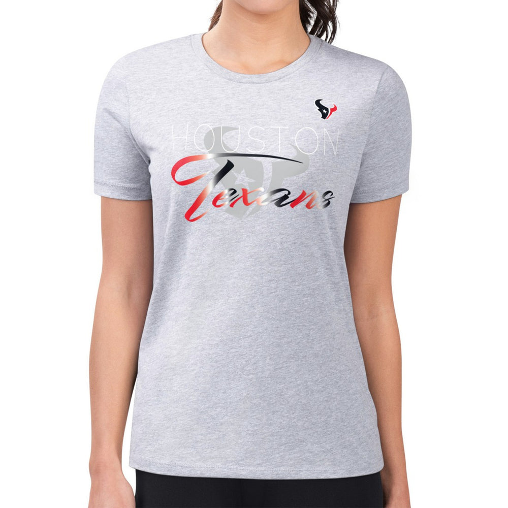 Houston Texans G-III 4Her by Carl Banks Women's Super-Slim Fit Lightweight Shadow Logo T-Shirt Gray - NFL