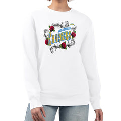 Los Angeles Chargers G-III 4Her by Carl Banks Women's Roses Fleece Tri-Blend Pullover Sweatshirt White - NFL
