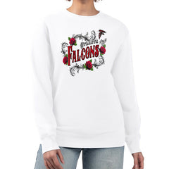 Atlanta Falcons G-III 4Her by Carl Banks Women's Roses Fleece Tri-Blend Pullover Sweatshirt White - NFL